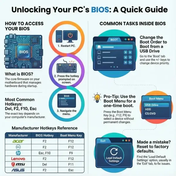 Accessing BIOS using hotkeys