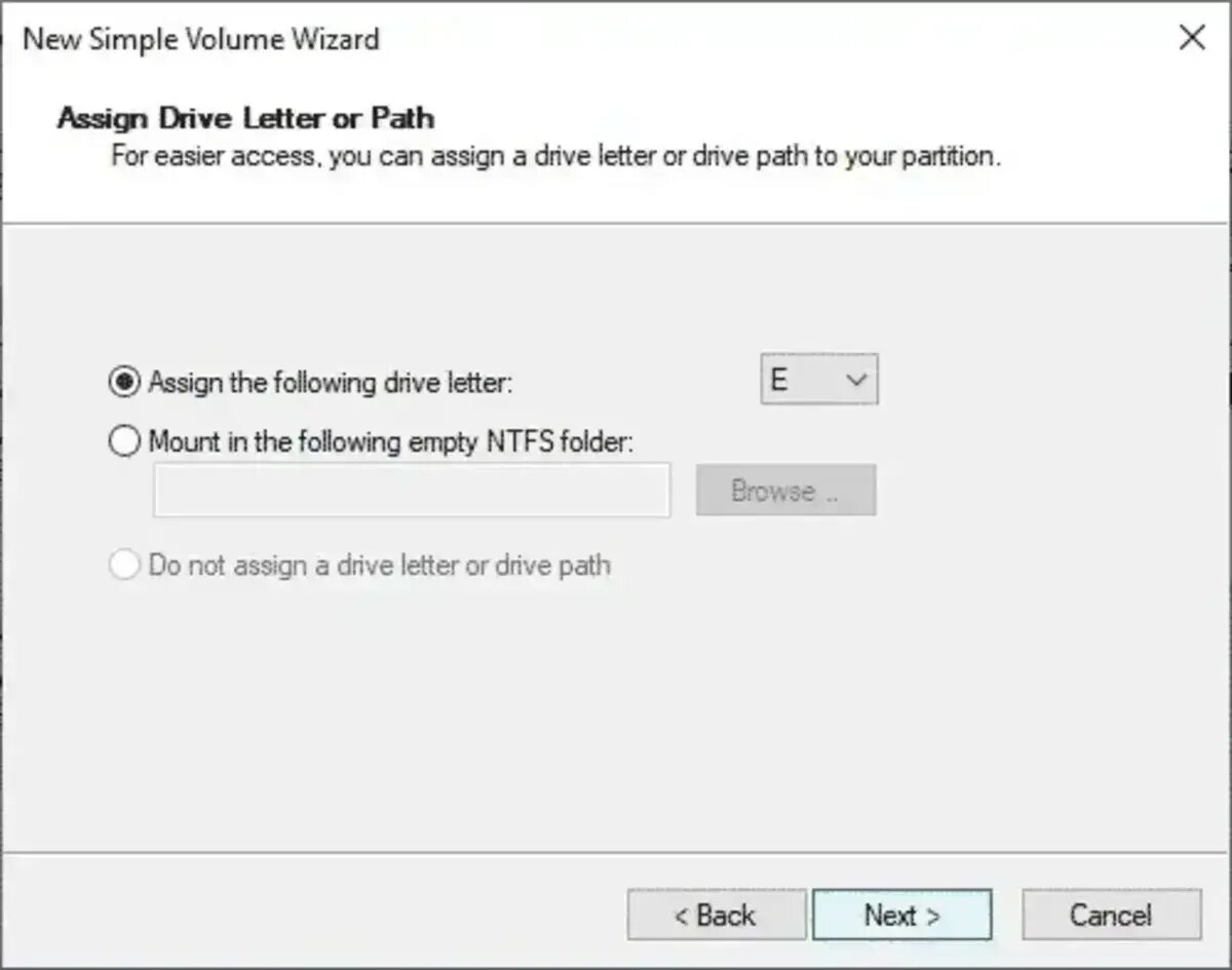 Assign Drive Letter