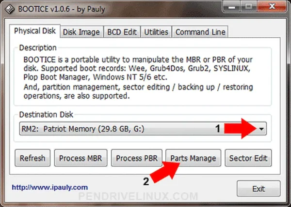 Use BOOTICE to Restore USB flash drive