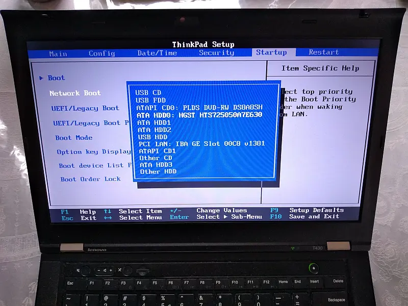 How to access BIOS and change boot order for USB boot