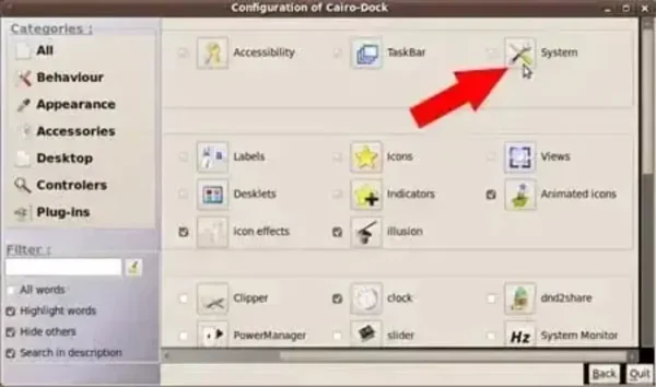 Cairo-Dock Configuration System