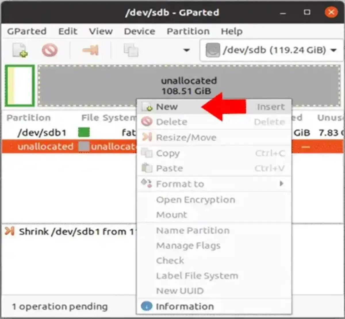 GParted   Create a New Ext2 Partition