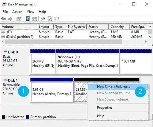 Create New Simple Volume
