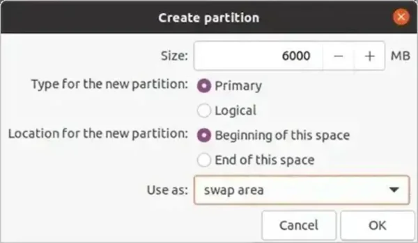 Create Swap Partition Create Swap Partition