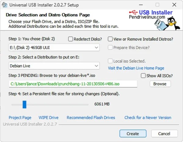 USB CrunchBang Linux UUI