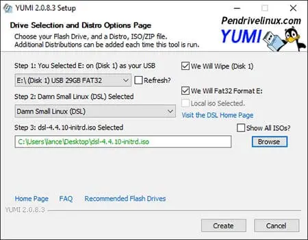 Creating USB Bootable DSL with YUMI