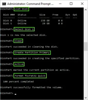 DiskPart   Restore USB Flash Drive