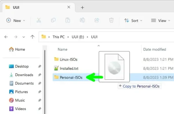 Drag and Drop ISO to USB