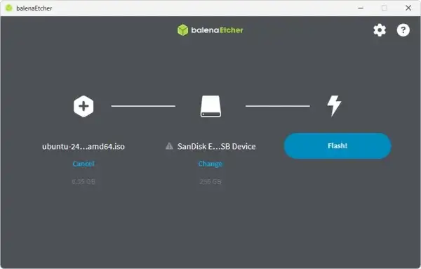Etcher - Flash ISO to USB
