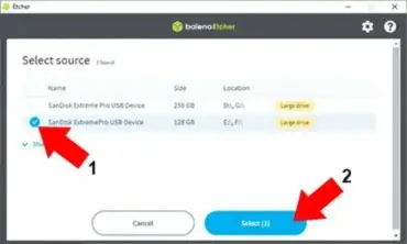 Etcher Source USB Drive to Clone