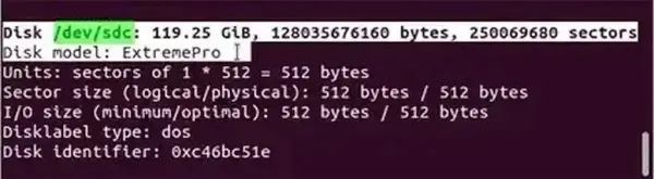 Use fdisk -l to locate usb device