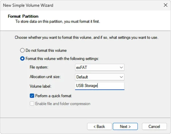Format and Create Partition