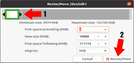 Resize Move - Drag the green border left to reduce the size