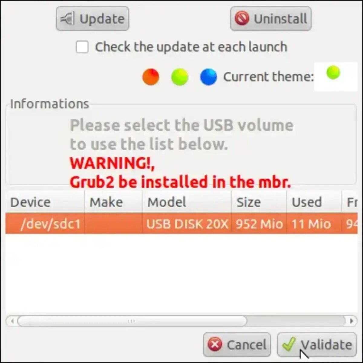 MultiBoot Select and Validate Drive