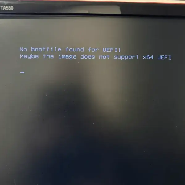 No bootfile found for UEFI