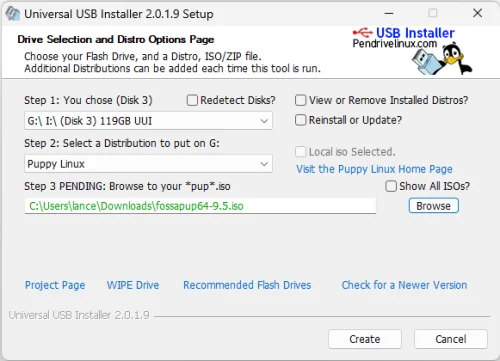 Puppy Linux Live USB Boot Maker