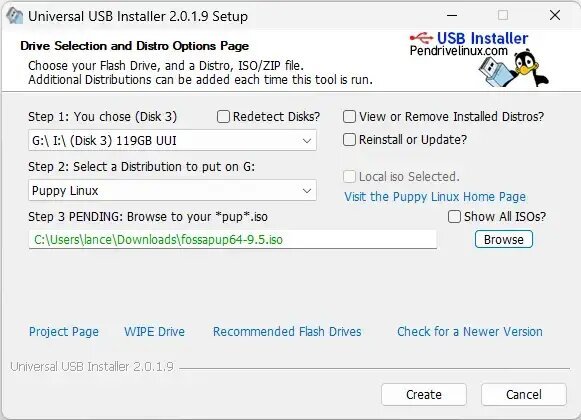 Puppy Linux Live USB Boot Maker