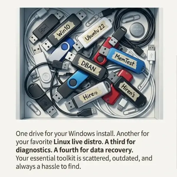 Replace multiple single boot USB drives with one multiboot YUMI