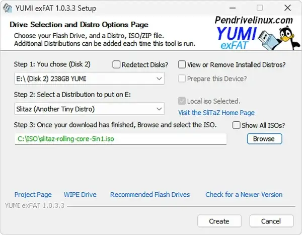 easily make a Slitaz bootable USB with YUMI Slitaz bootable USB with YUMI