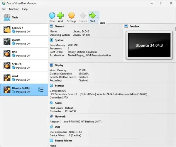 Start VirtualBox to Boot an ISO from Windows