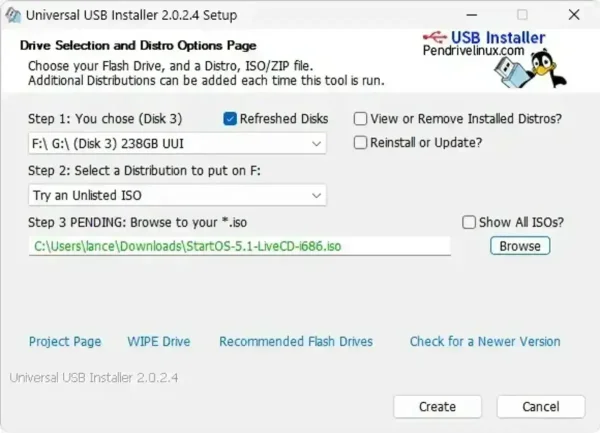 Bootable StartOS USB Drive