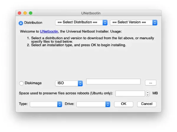 UNetbootin on MacOS