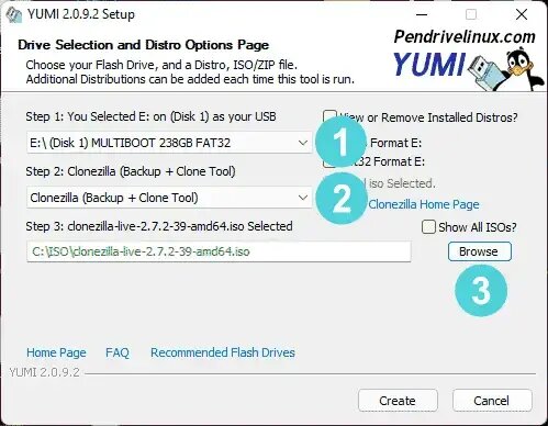 USB Clonezilla YUMI