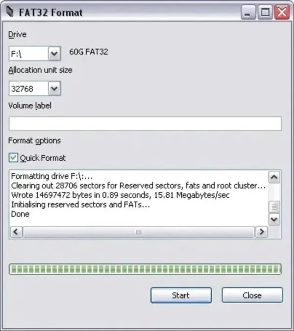 USB Fat32 Format Utility