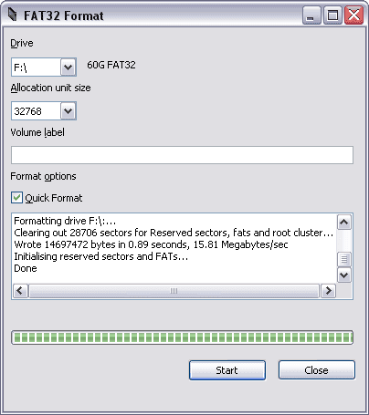 USB Fat32 Format Utility