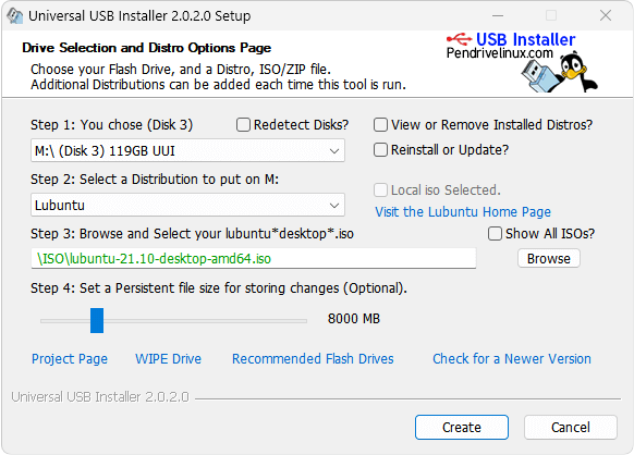 USB Lubuntu via UUI