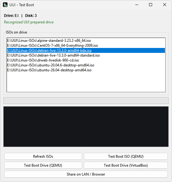 UUI Test Boot ISO files