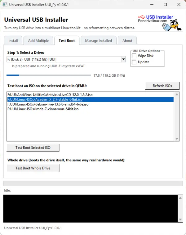 UUI_PY Test Boot USB Without Restarting