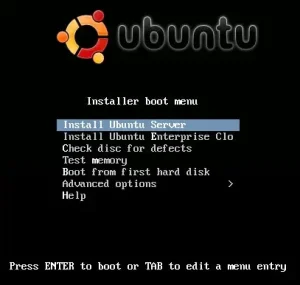 Ubuntu 9.10 Server Edition Installer running from USB