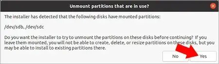 Unmount Partition in USE