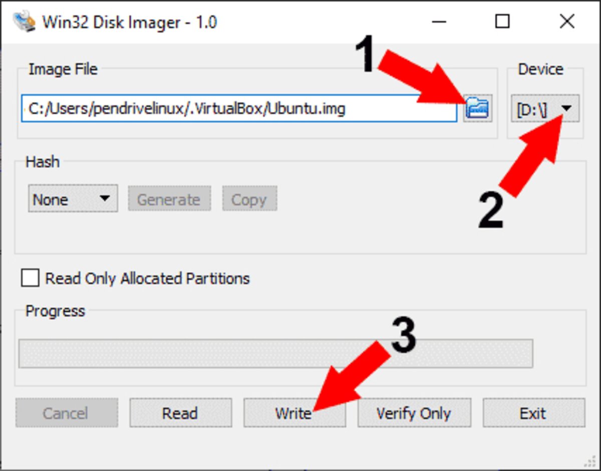 Write a VHD IMG to USB