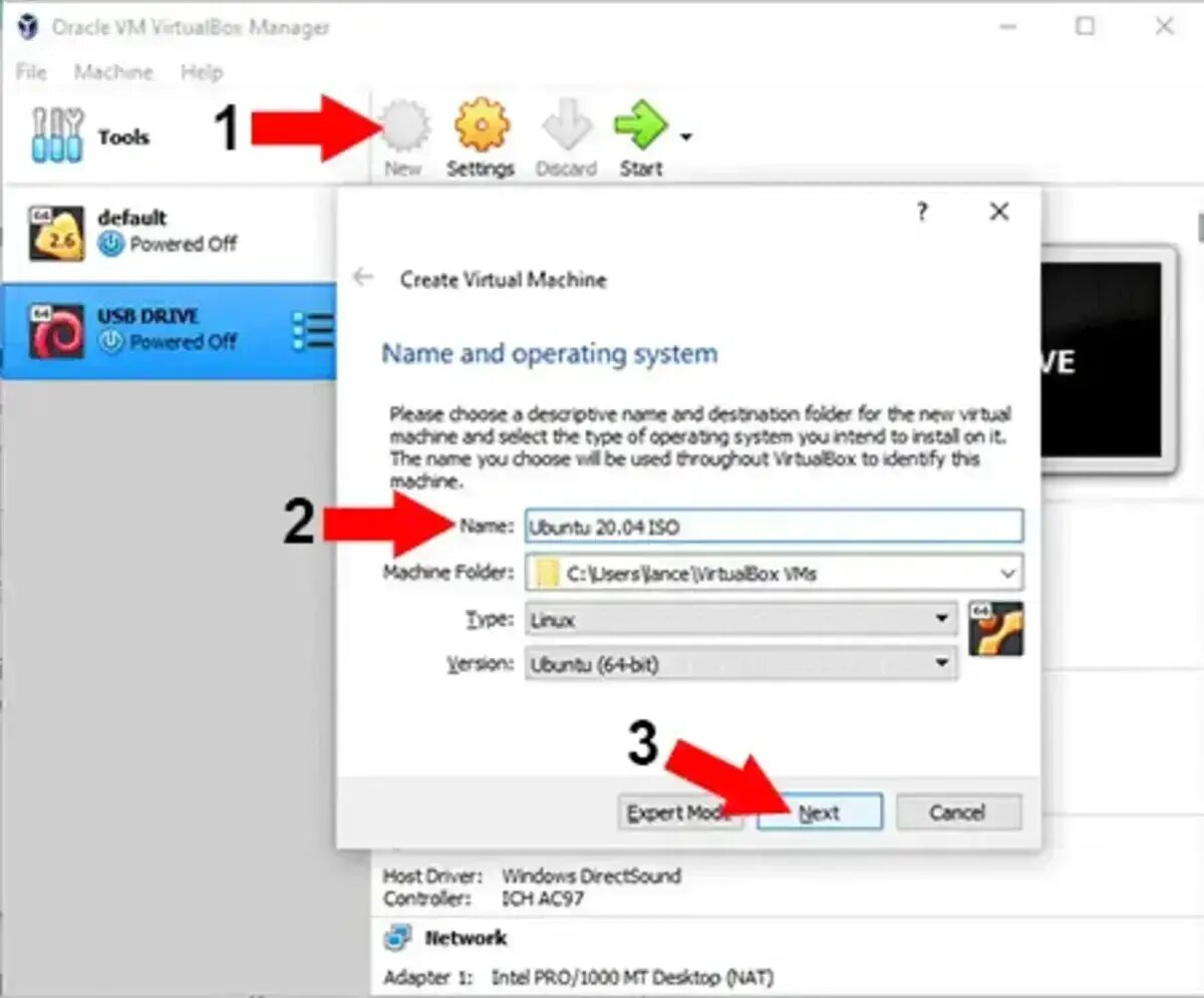 Setup Virtualbox to run ISO