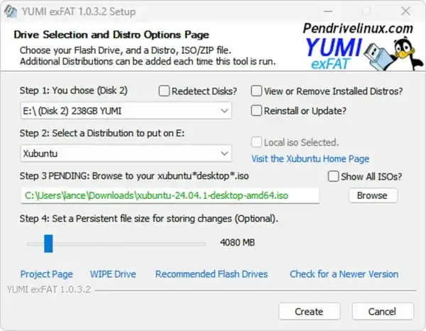 Create an Xubuntu Bootable USB Drive using YUMI