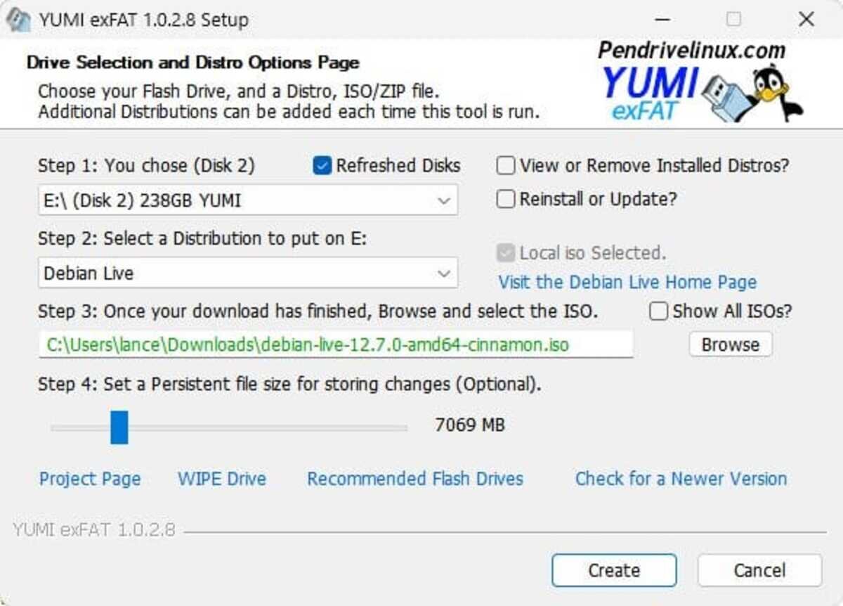 YUMI exFAT Debian Live Persistence
