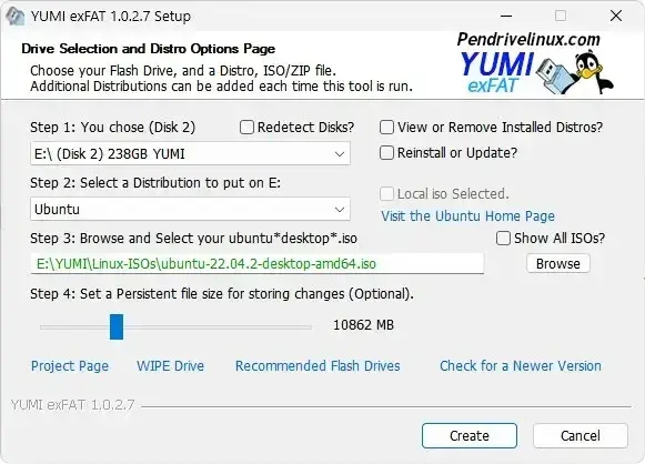 YUMI multiboot usb boot setup