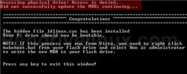 accessing physical drive: access is denied