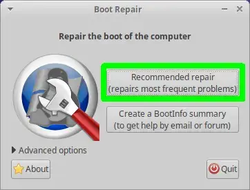 Use boot repair to restore grub after windows install