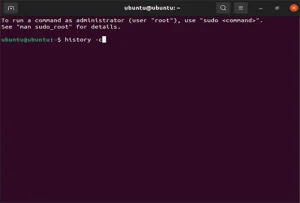 clear the terminal command history