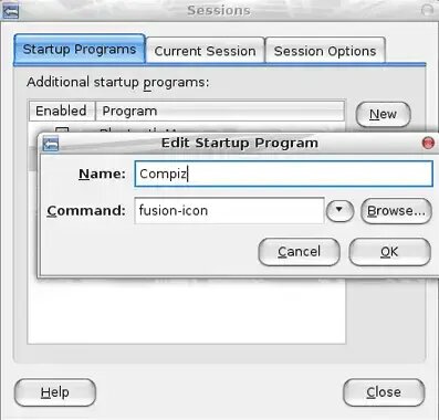 compiz fusion auto startup