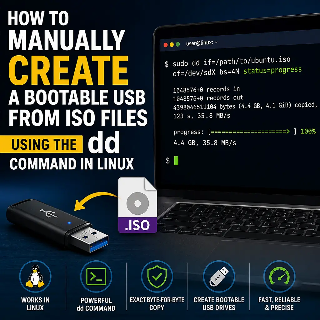 Create a Bootable USB from ISO using Linux DD Command