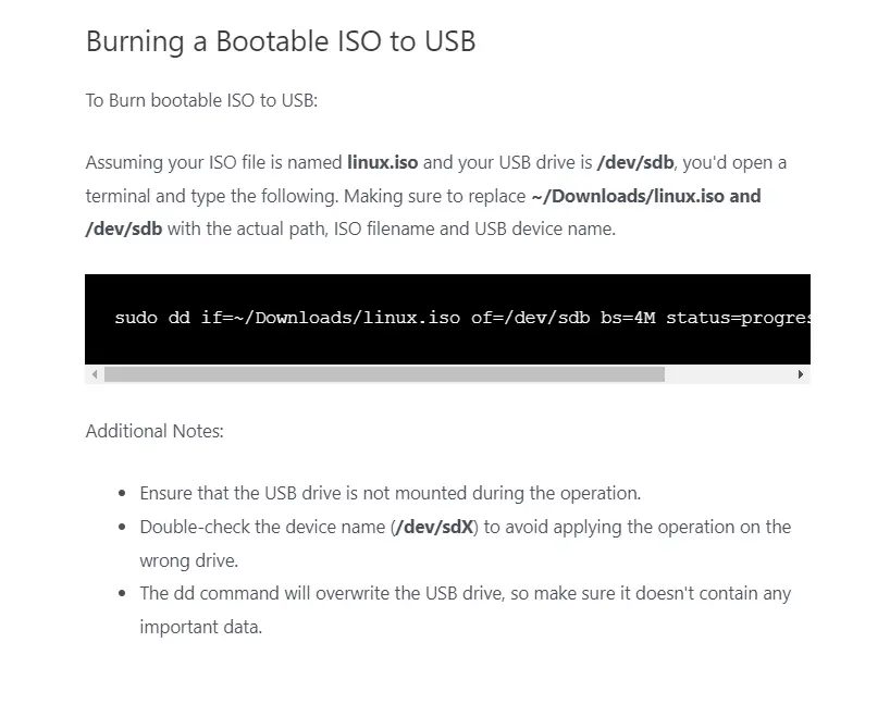 create a bootable usb from iso file