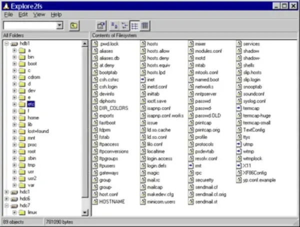 Access Linux files from Windows with explore2fs
