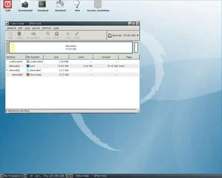 how to use gparted live usb to move partition