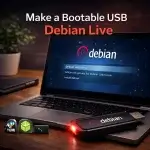make a debian live bootable usb drive