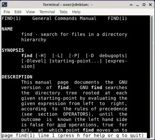 Linux Find Command Manual (man command) Linux Find Command Manual