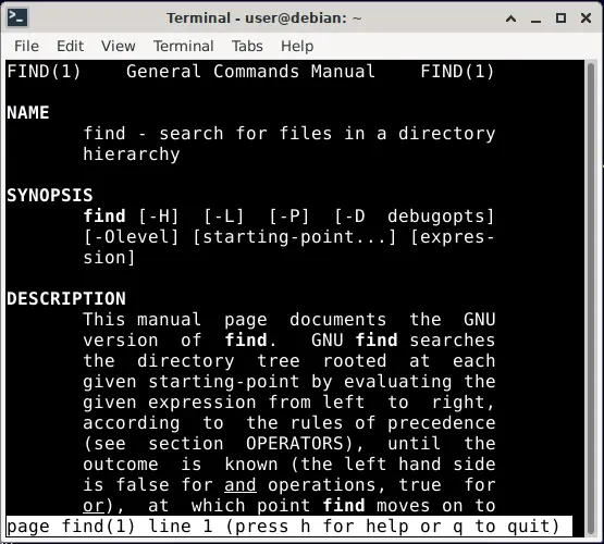 Linux Find Command Manual